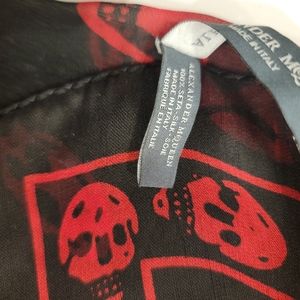 Alexander McQueen Silk Scarf Skull Black and Red